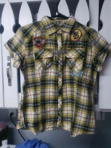 Camisa de trabajo para mujer Harley Davidson con cremallera delantera franela mecánica cuello pequeño - Imagen 1 de 6