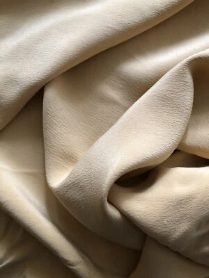 Heavy silk crepe, 38 mm, 107 cms, light silver, sold by half a metre - Image 1 of 2