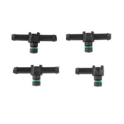 4 X DENSO INJECTOR RETURN LEAK OFF 3X T PIECE AND 1X L PIECE PIPE CONNECTOR - Image 1 of 4
