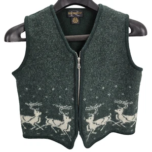 Requirements Reindeer Nautical Christmas Sweater Vest Women’s Size XL Zip Wool - Picture 1 of 9