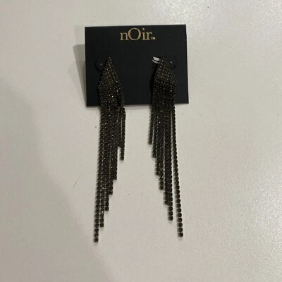 Pendientes colgantes de gemas negras Noir para mujer Foto 1 de 2