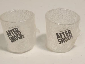2 Vintage AFTER SHOCK Shot Glasses PLASTIC Ice Crackle Frost NEW Liquor Bar - Picture 1 of 3