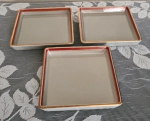 Set of 3 Royal Copenhagen Aluminia ORANJA TUREBY Faience Square Dessert Plates - Picture 1 of 9
