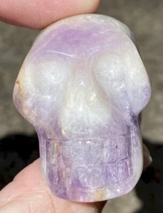 Chevron Amethyst CRYSTAL SKULL w/ Hematite inclusions - S19459 - Picture 1 of 9