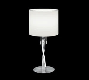 Lampada Tavolo Studio Led Paralume Bianco Asta Illuminata Acciaio Nandor GD Trio - Foto 1 di 2
