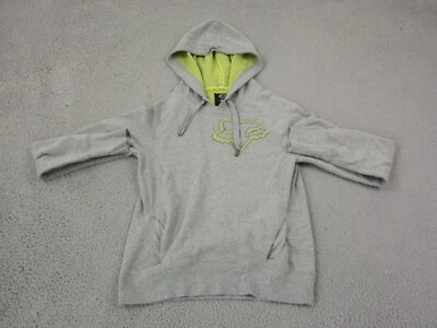 Fox Racing Hoodie Womens Medium Gray Sweatshirt Logo Pullover BMX Biker - Image 1 of 4
