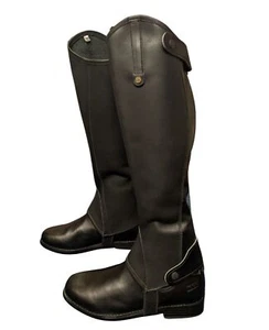 Polainas SoubiraC Ascot de cuero negro - adultos pequeñas y medianas - medias tapas nuevas - Imagen 1 de 6