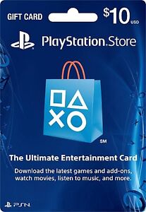 $10 Playstation Network Card for PSN PSP PS3 PS4 PS VITA *NEW*