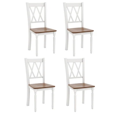 Conjunto de 4 cadeiras de jantar de madeira para sala de jantar para casa cozinha - Imagem 1 de 4