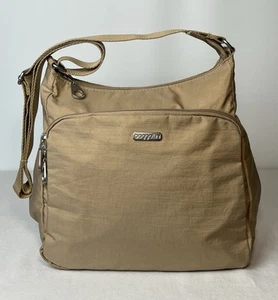 Baggallini Borsa Grande Tracolla/Tracolla Hobo Beige Tan Nylon 10,5” x 10,5” x 5” - Foto 1 di 21