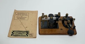 SIGNAL ELECTRIC CO. TELEGRAPH KEY MENOMINEE Antique 4 Ohms - Zdjęcie 1 z 11