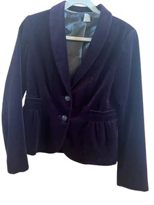 J. Crew Woman’s Sz 6 Plum Purple Velvet Blazer Shawl Collar Peplum Back - Picture 1 of 11