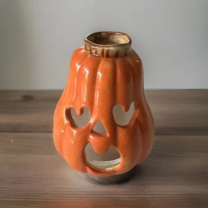 Mini Linterna Jack-O-Lantern Cerámica Halloween Jack O Linterna Kitchsy Decoración de Otoño - Imagen 1 de 15