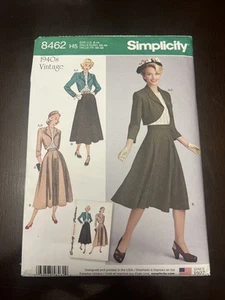 SIMPLICITY PATTERN 8462 VINTAGE 1940'S SKIRTS & BLOUSE SIZES 6-14 UNCUT NEW - Picture 1 of 1