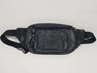 Coach Track Belt Bag Hip Pack Waist Pack Smooth Leather Black C2716 - Image 1 of 4