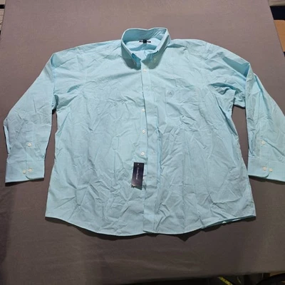 Club Room 男式标准版型迷你格子正装衬衫性能 18 34 35 领 — 第 1/4 张图片