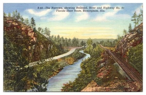 VTG The Narrows, Railroad, River, and Highway 81, Birmingham, AL Postcard - Picture 1 of 2