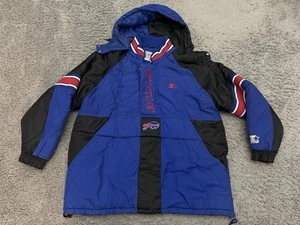 Vintage 1990s Buffalo Bills Starter Pro Line 1/2 Zip Jacket Pullover Size Large - Picture 1 of 10