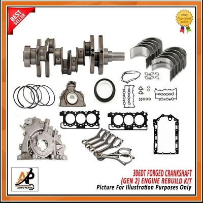 FOR LAND ROVER RANGE ROVER 3.0 306DT FORGED CRANKSHAFT &GEN 2 ENGINE REBUILD KIT - Image 1 of 3