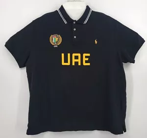 Polo Ralph Lauren Para Hombres 2XL Negro Emiratos Árabes Unidos Cresta Parche Emiratos Árabes Unidos 24 Malla Tejido Polo Camisa - Imagen 1 de 13