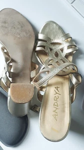 Festliche goldf. weiche echte Leder Sandalen hoch 38,5 39? - Bild 1 von 5