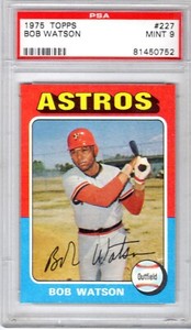 1975 Topps #227 Bob Watson PSA 8 NM-MT SET BREAK