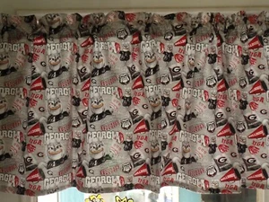NCAA, GEORGIA Bulldogs, Football, Handmade Sports Team Bedroom Valances, Gray - Picture 1 of 3