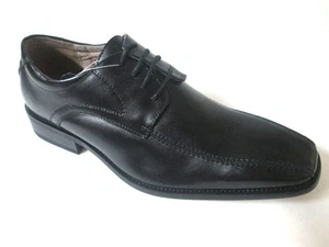 Scandro Vollleder schwarz Schuhe elegant Oxford-57596 Fahrrad Zehenschnürsenkel-formell NEU - Bild 1 von 8
