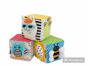 Set of 3 Sassy Baby Larry Llama Bird & Cactus Baby Blocks EUC - Picture 1 of 6