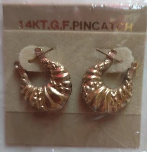 4 Pack 14KT GF Pincatch Earrings NEW on Card #6 #10 #12 #16 - Picture 1 of 1