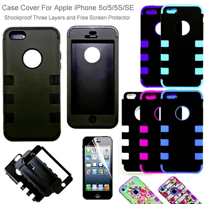 Armadura híbrida delgada a prueba de golpes trasera dura doble protección de lujo iPhone 5C/5S/SE Foto 1 de 4