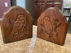 Vintage Carved Wood Owl Bookends ~ Beautiful wood ~