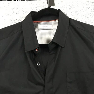 Five Four Shirt Mens Large Button Up Long Sleeve Black Stretch - Picture 1 of 10
