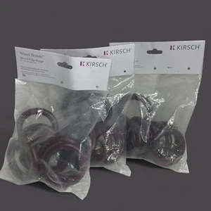 Kirsch Wood Trends Wood Clip Rings 1 5/8" Inner Diameter Mahogany Finish Qty 21 - Picture 1 of 6
