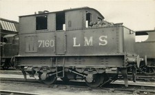 British railway real photo postcard Crewe South train locomotive wagon