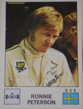 1974 PANINI SPORT VEDETTES STICKER FIGURE - 158 PETERSON MOTOR RACING SWEDEN