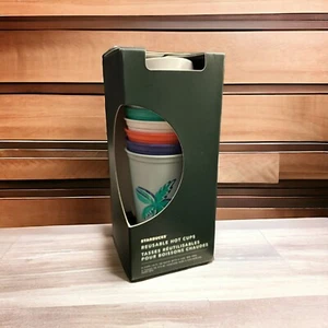 NUOVE coppe calde Starbucks 2020 Summer Island tropicale riutilizzabili 16 once con coperchi confezione da 6 - Foto 1 di 2