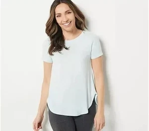 Top Cuddl Duds Talla XS Ropa Suave con Elástico Cuello Redondo SERENE AQUA A470052 - Imagen 1 de 1