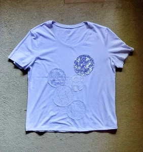 Bonita T-shirt Pailletten Akzente Gr 42 L hellblau s. Maße - Bild 1 von 2