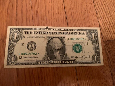 Series 2006 San Fransisco Star Note 1$Dollar Bill L08514792 Low Serial Number - Image 1 of 2