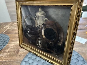 Exquisite Vintage Oil Painting on Canvas - Still Life- Study In Shadow - Picture 1 of 11