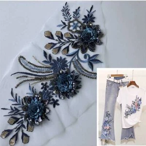 Apliques de parche bordado de flores de 28*16 cm para coser ropa coloridos 1 pieza - Imagen 1 de 12