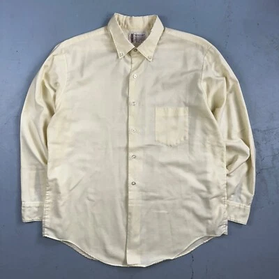 Camisa vintage Penneys Towncraft para hombre 16 Penn Prest amarilla blanca a rayas años 60 60 Foto 1 de 4