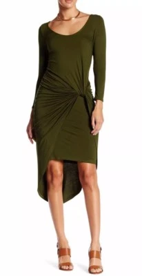 Vestido para mujer Vanity Room manga 3/4 nudo elástico tejido verde oliva S $120 Foto 1 de 4