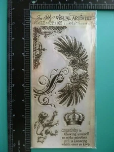 Tim Holtz Clear Stamps Set of (6) pcs 'Regal Flourish' Stampers Anonymous - Picture 1 of 1