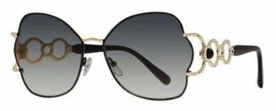 Caviar Women's Sunglasses 6884 C24 Black Gold Grystals Grey Lens New Authentic - Image 1 of 2