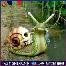 Halloween Skeleton Snail Resin Crafts Snail Skull Sculpture (Yellow) FR