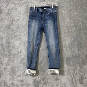 Crew Cuts Kids Distressed Ticking Lined Jeans/Denim, Size: 10 Blue - Picture 1 of 13