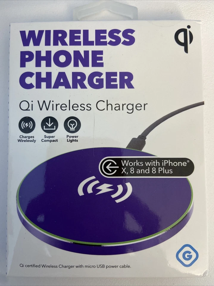 GEMS Qi 无线手机充电器,紫色 — 第 1/4 张图片