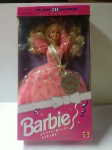 Mattel #2282 Walmart 30th Anniversary Barbie Puppe 1992 Anniversary Star - Bild 1 von 7